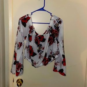 Floral Top - Off The Shoulder